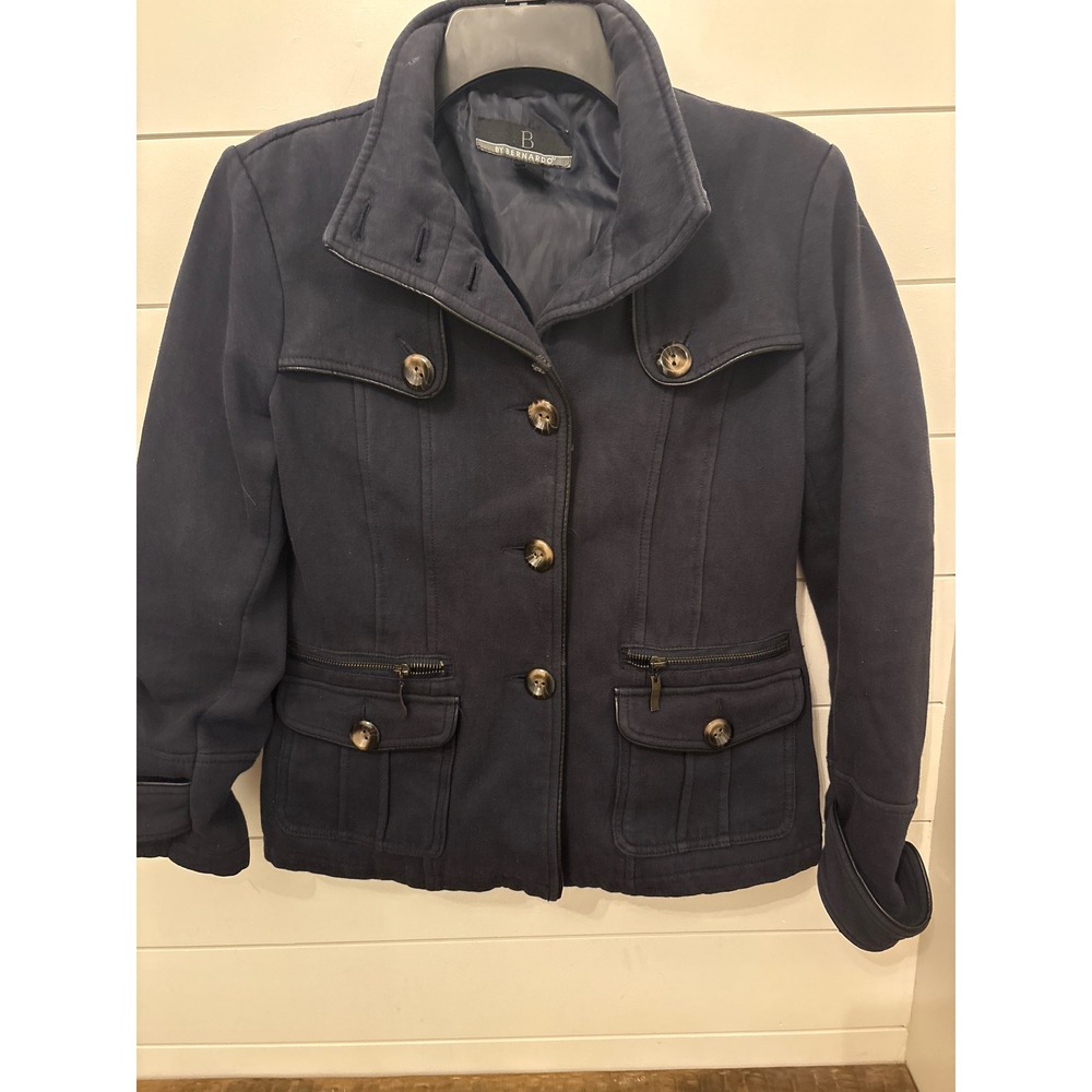 BY‎ BERNARDO Navy Blue Military Style Jacket Women's Size S